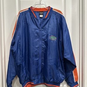 University Florida Gators Jacket Mens Large Blue Nylon Full Zip Football NCAA